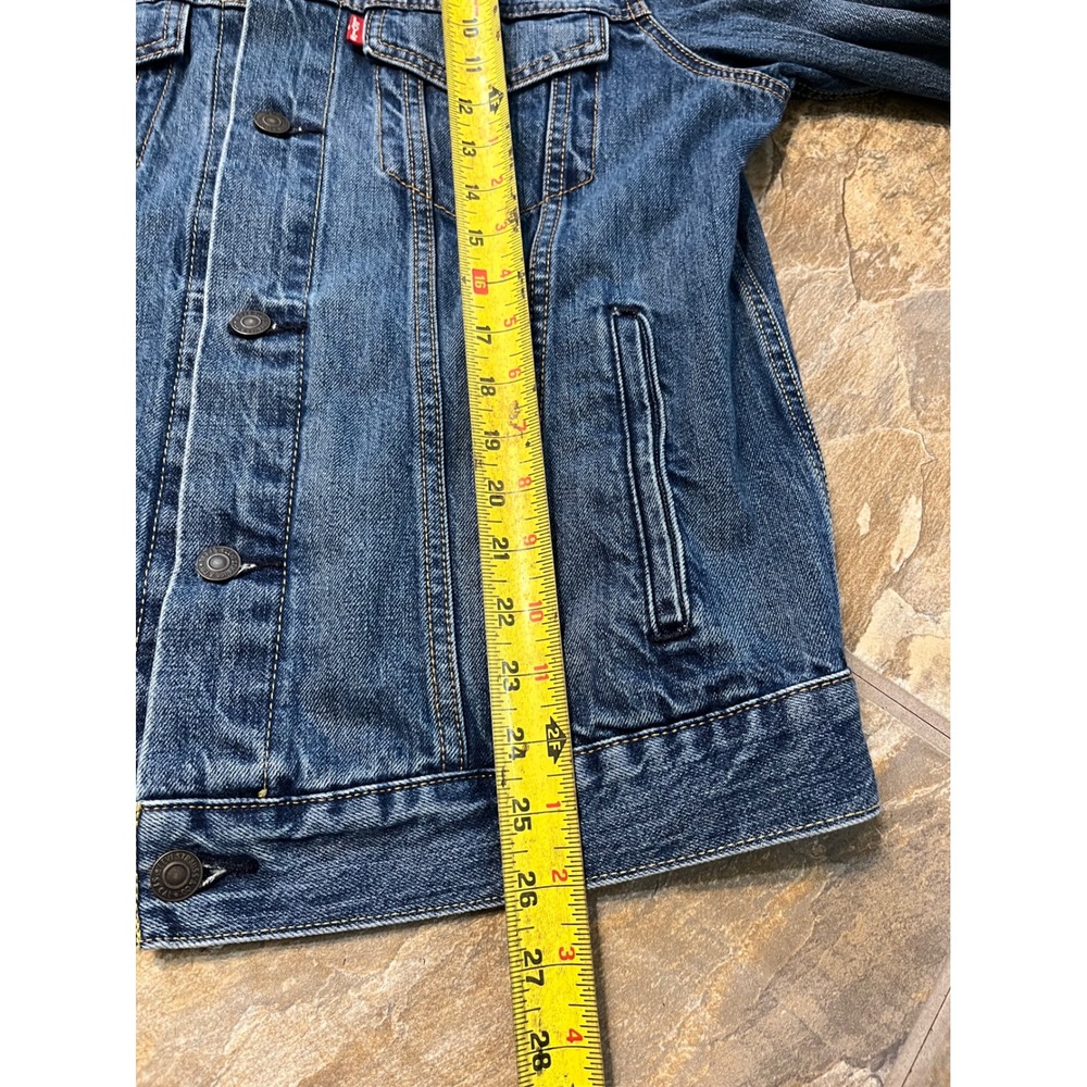 Levis Premium Trucker Jacket Mens Medium Blue Denim Button Up Coat - Picture 8 of 8